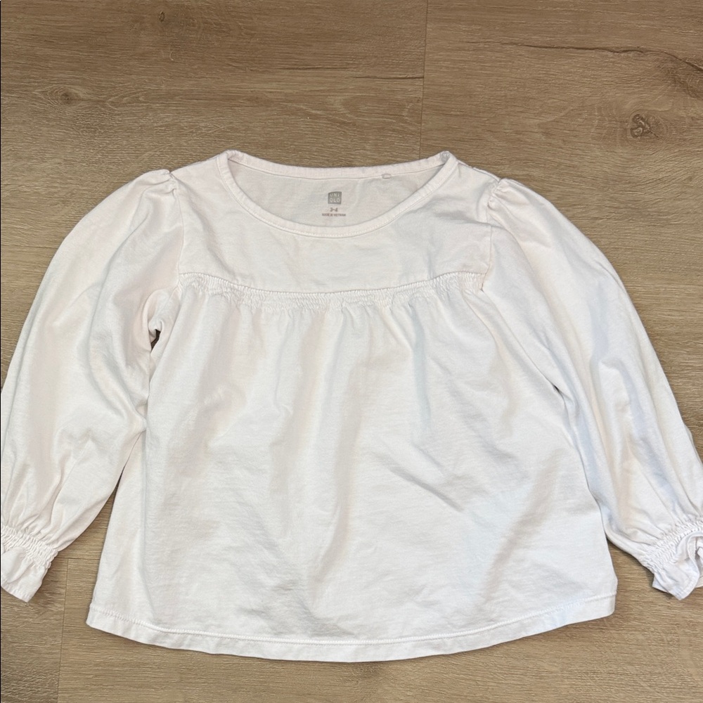 Uniqlo White Kids Long Sleeve Top